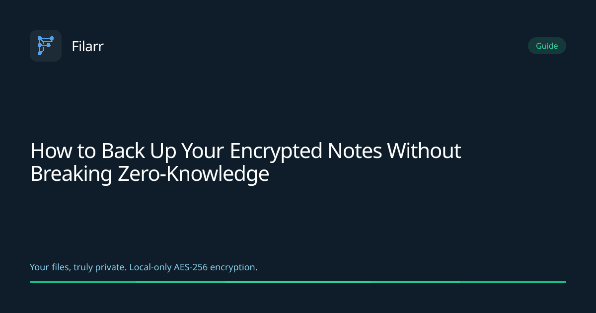 How to Back Up Your Encrypted Notes Without Breaking Zero-Knowledge