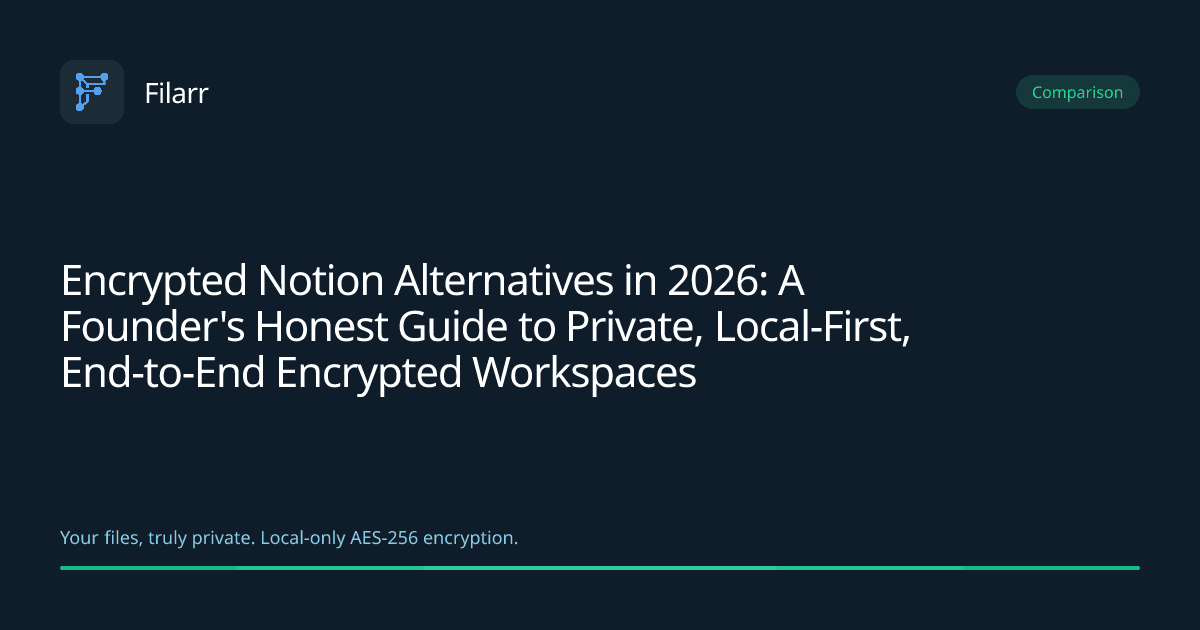 Encrypted Notion Alternatives in 2026: A Founder's Honest Guide to Private, Local-First, End-to-End Encrypted Workspaces