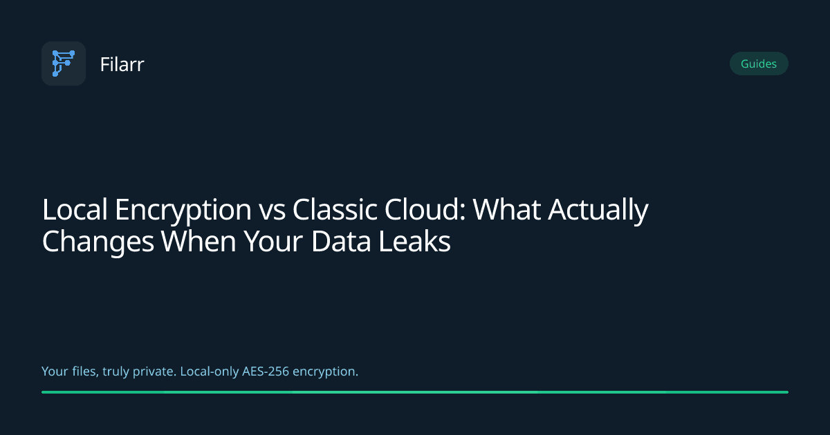 Local Encryption vs Classic Cloud: What Actually Changes When Your Data Leaks