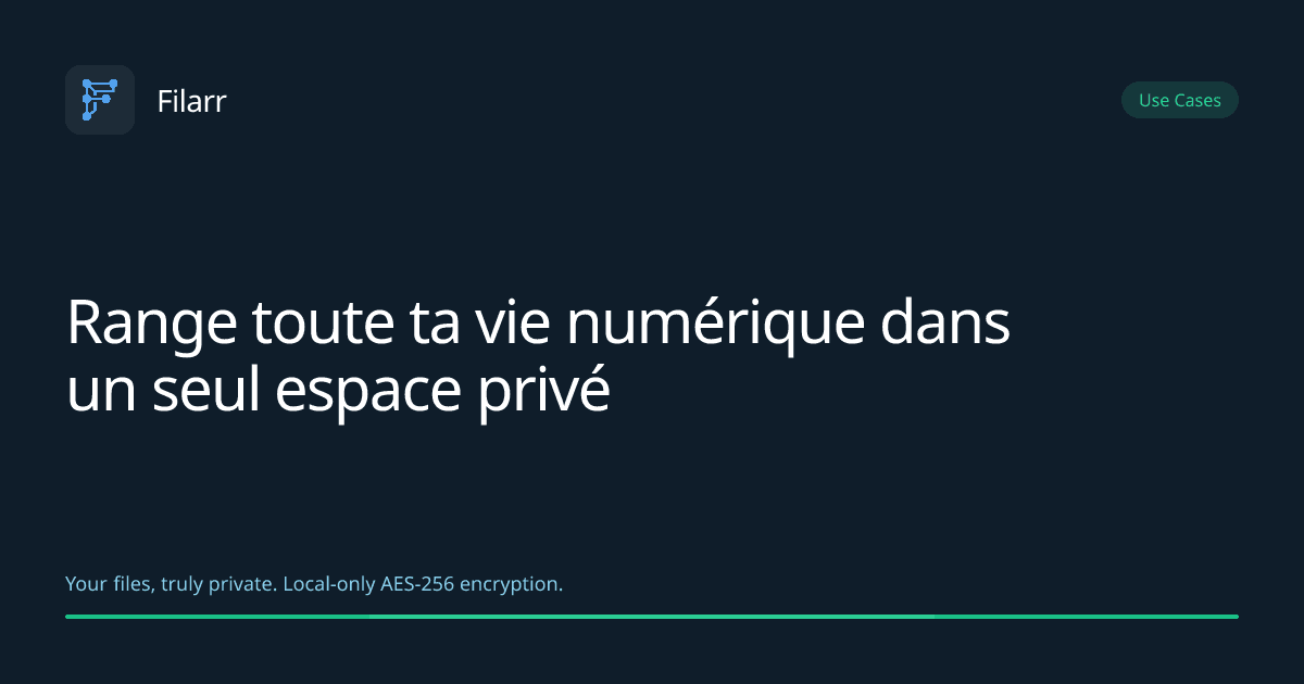 Range toute ta vie numérique dans un seul espace privé