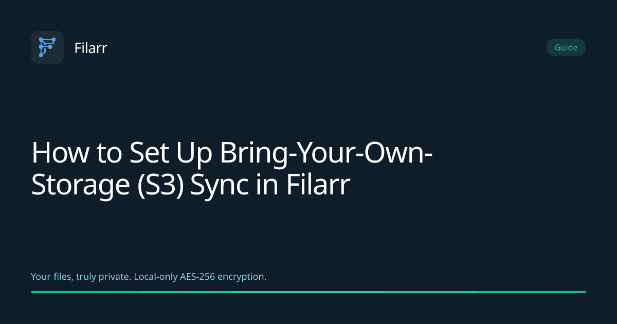 How to Set Up Bring-Your-Own-Storage (S3) Sync in Filarr