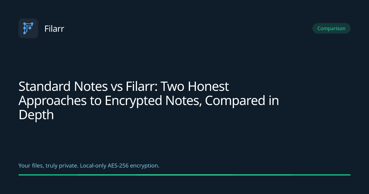 Standard Notes vs Filarr: Two Honest Approaches to Encrypted Notes, Compared in Depth