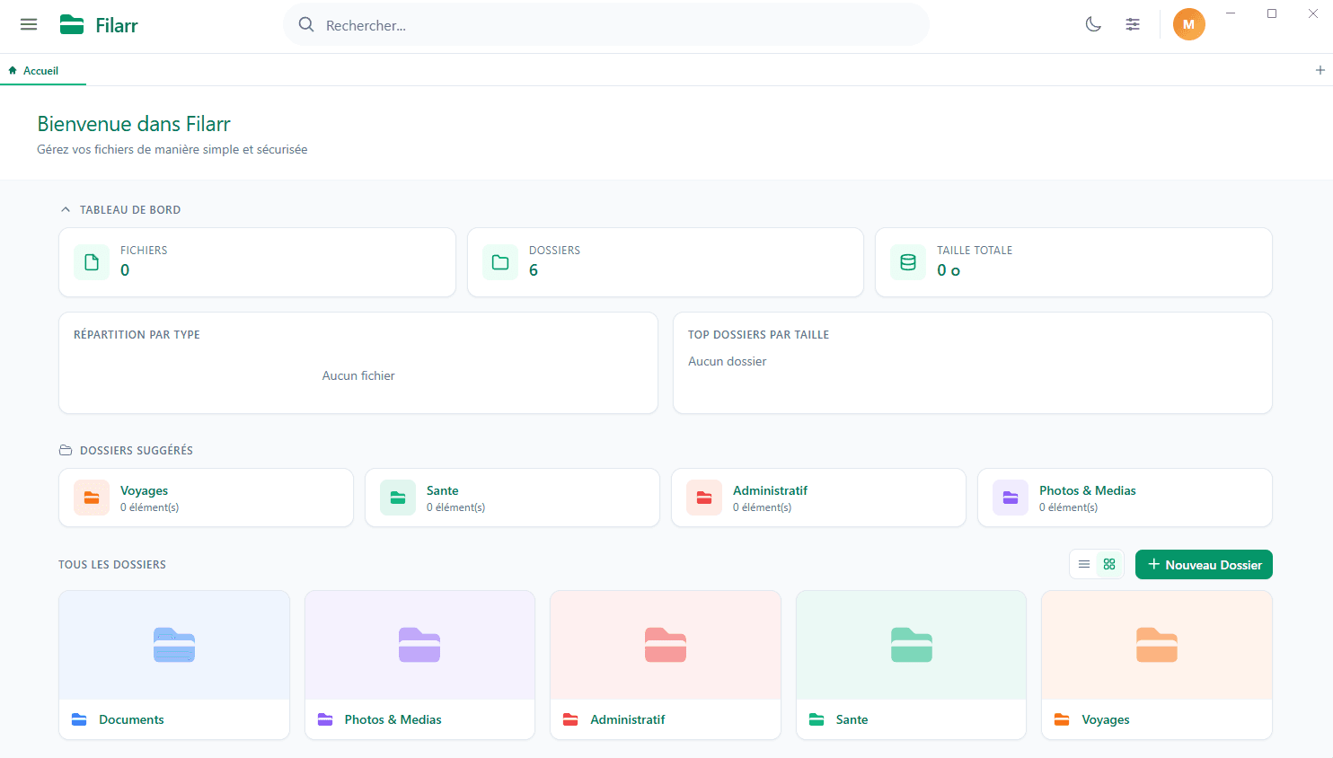 Filarr — encrypted workspace with files and folders